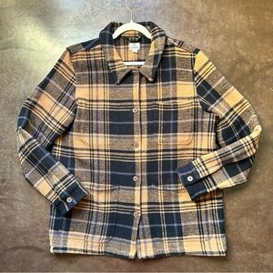 Tentree Women's Plaid Utility Jacket - Black and Brown- size large